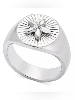 On 34th Rhodium-Plated Starfish Signet Ring